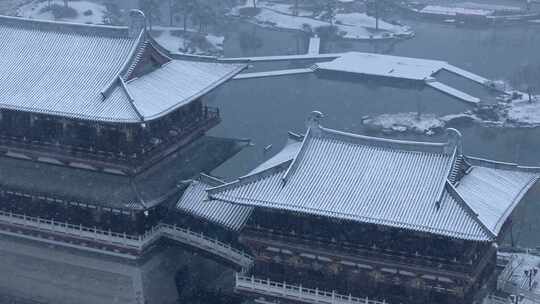 隋唐洛阳城九洲池雪景