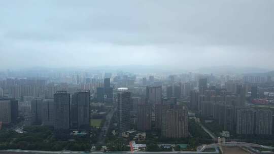 杭州滨江区阴天城市风景