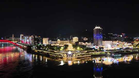 四川宜宾合江门广场夜景