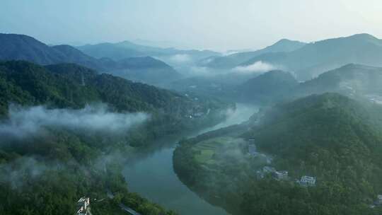 清晨山区山川自然风光