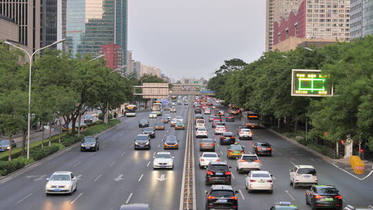 北京cbd白天城市风光拥挤道路交通