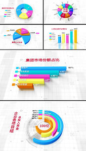 简洁科技三维饼图数据图表AE模板高清AE视频素材下载