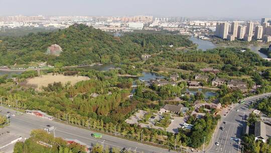 航拍浙江绍兴城市建设