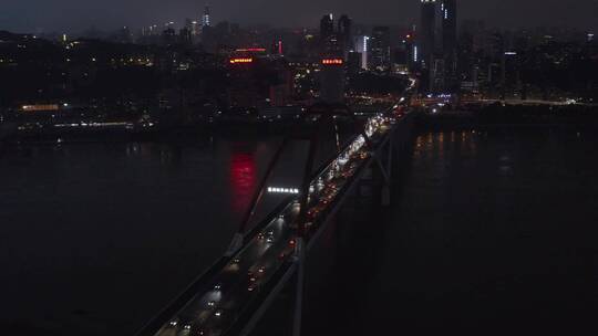 重庆_菜园坝大桥夜景_航拍合集视频素材模板下载