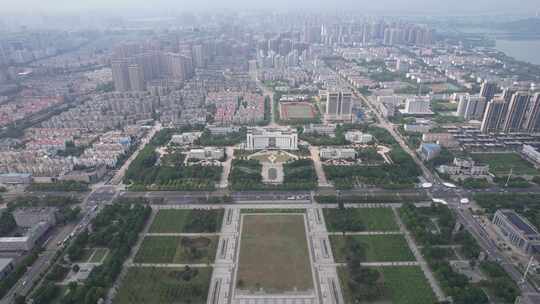 安徽蚌埠绿地双子塔市政府航拍