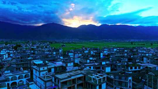 大理洱海双廊夕阳夜景