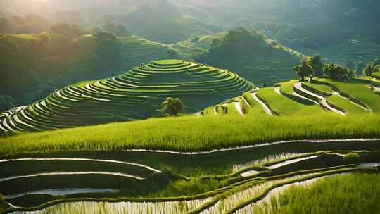 【合集】梯田稻田粮食风光美景风景1