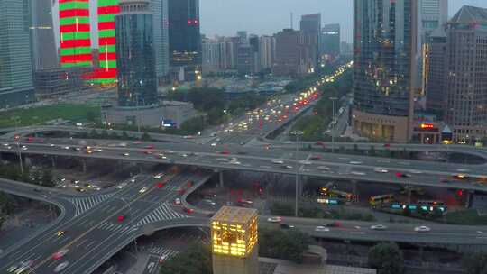 城市 十字高架桥上 交通路况视频素材模板下载