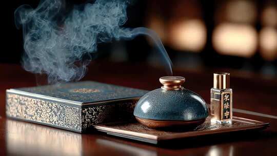 香薰袅袅升起带来古典意境