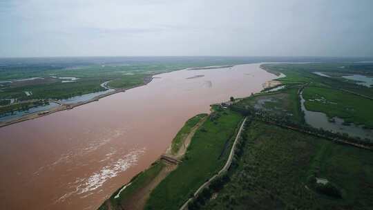 黄河自然风光航拍全景