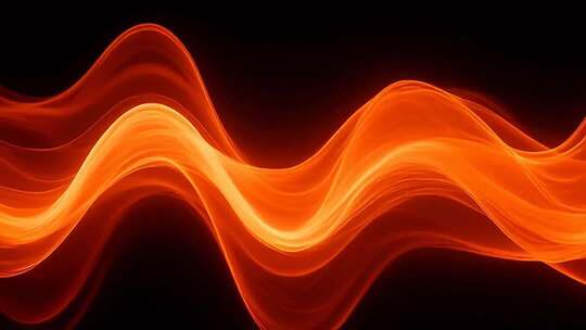 动感橙色光效波浪背景素材