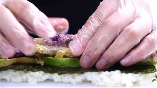 农业美食高清视频素材鳗鱼寿司制作