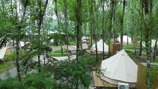 户外露营营地 营地酒店 森林营地视频素材模板下载