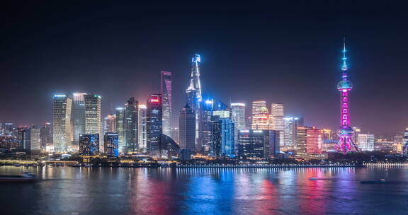 上海陆家嘴金融中心夜景延时视频素材模板下载