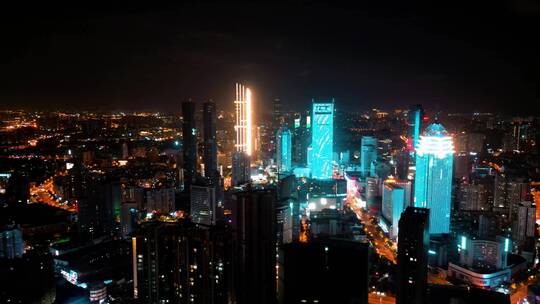 合集江苏无锡城市夜景灯光秀4K航拍视频素材模板下载