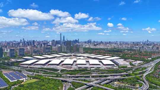 【4K】航拍延时 上海浦东新国际博览中心