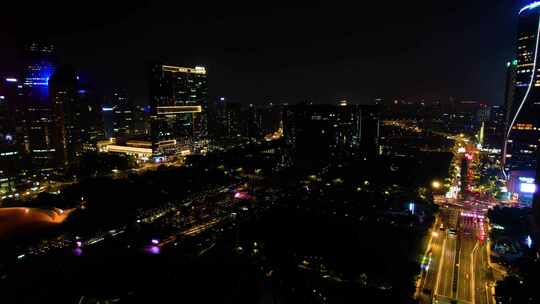 杭州钱江新城车流夜景延时