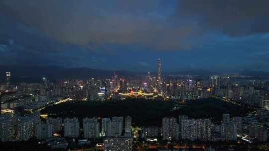 深圳市民中心夜景航拍延时