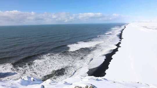 冰岛迪霍拉里海岬雪山 人间仙境