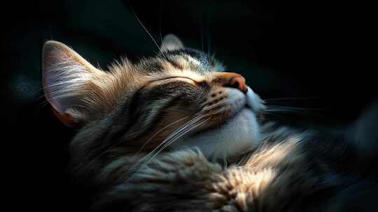 慵懒猫咪享受阳光沐浴的惬意时光