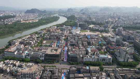广西桂林城市风光航拍