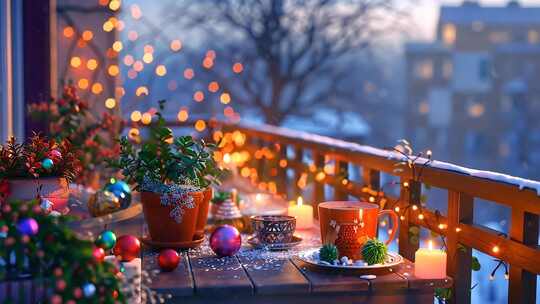 唯美节日小灯 圣诞节平安夜灯饰氛围感片头