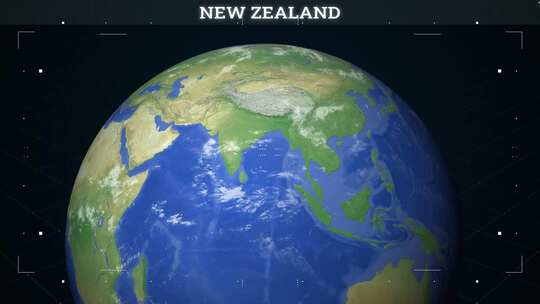来自地球的新西兰地图