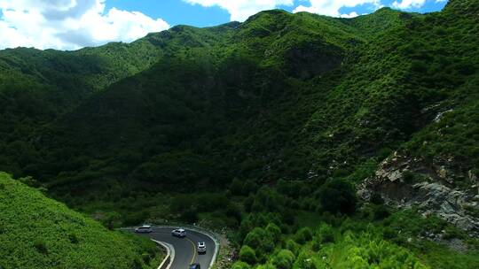 航拍山川公路美景视频素材模板下载