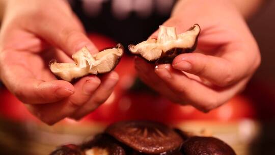【镜头合集】食材香菇肉质一朵香菇
