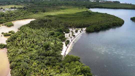 海岛海岸鸟瞰自然风光