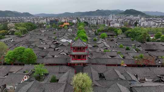 航拍四川南充阆中古城古民居