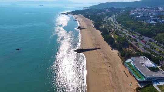 东海大海海边海水海浪沙滩海滩航拍风景唯美