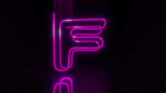 彩色霓虹灯字母F循环动画。