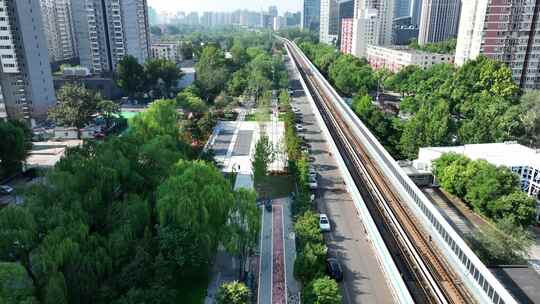 北京城市航拍(京张铁路遗址公园)