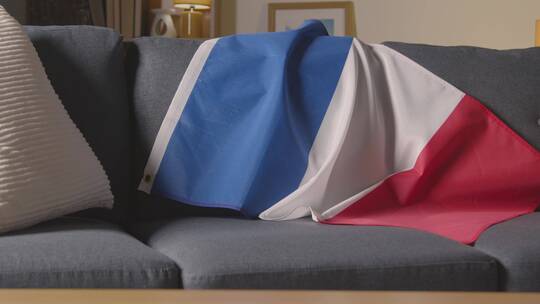 沙发上的法国国旗
