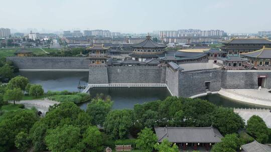 湖北襄阳中国唐城4A景区航拍