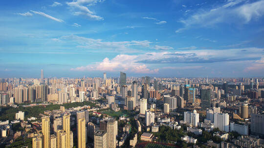 高空航拍武汉城市全景