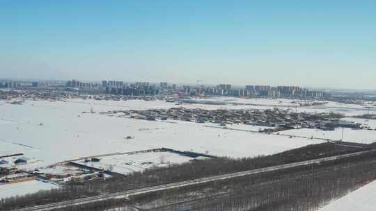 航拍雪景 唯美冬日空镜 立冬 冬至节气