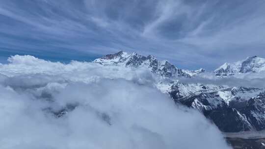 西藏日喀则珠峰东坡嘎玛沟喜马拉雅山脉航拍