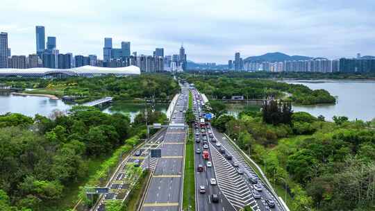 深圳人才公园地标建筑航拍