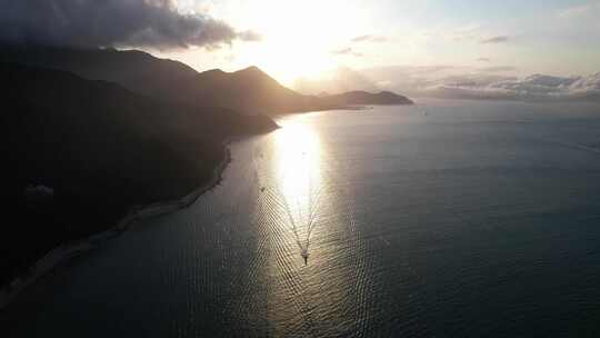 4K航拍深圳大鹏海岸线碧海蓝天