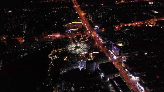 高空俯瞰吉安县夜景视频素材模板下载