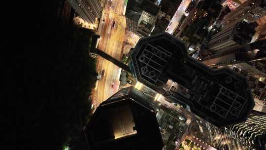 繁华香港夜景航拍