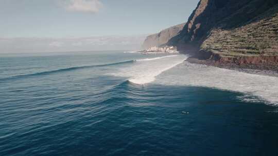 海边海岸海浪冲浪航拍