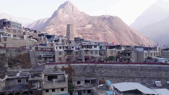 川西藏族自治区甲居藏寨无人机航拍