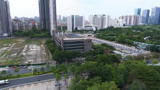 佛山禅城区地标航拍空镜