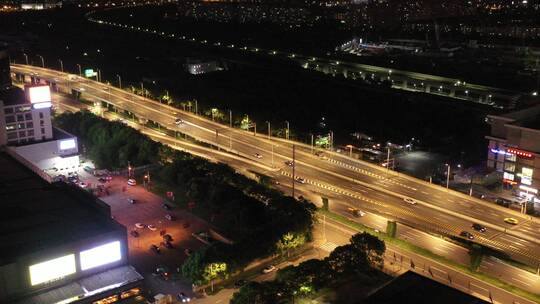 城市灯火辉煌车流夜景视频素材模板下载