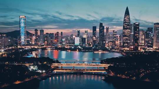 深圳人才公园夜景航拍