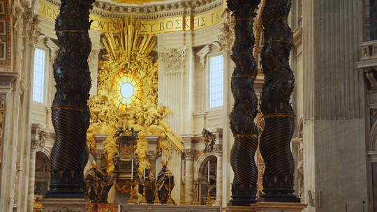 圣彼得大教堂的祭坛视频素材模板下载