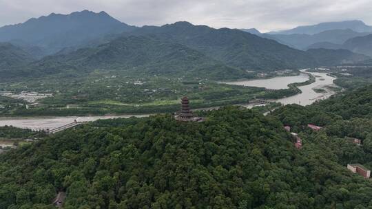 都江堰景区航拍视频素材模板下载